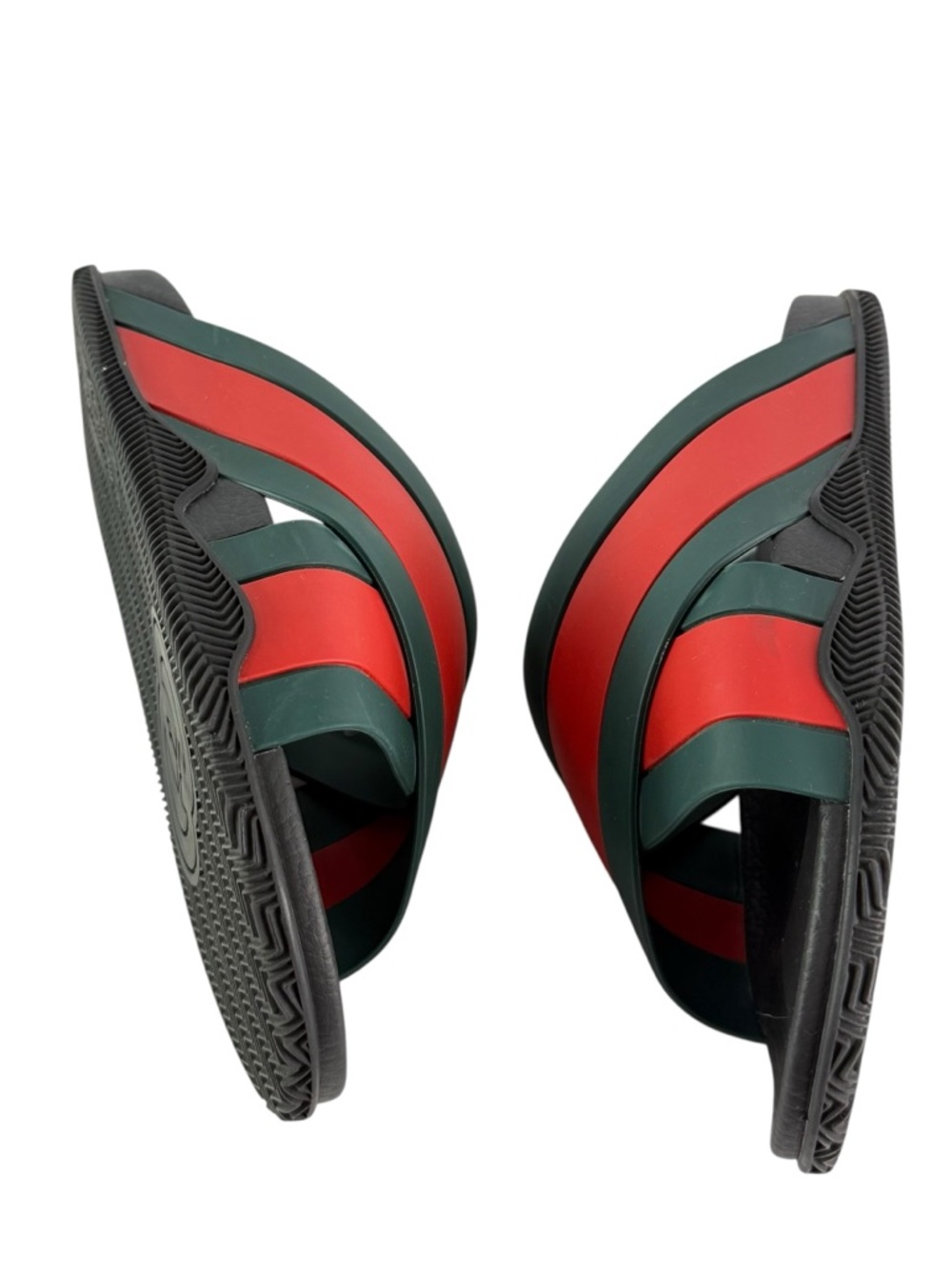 GUCCI 630326 Rubber Web Crisscross Slide Stripe Men's Sandal 9 - 9.5 US - Picture 12 of 12